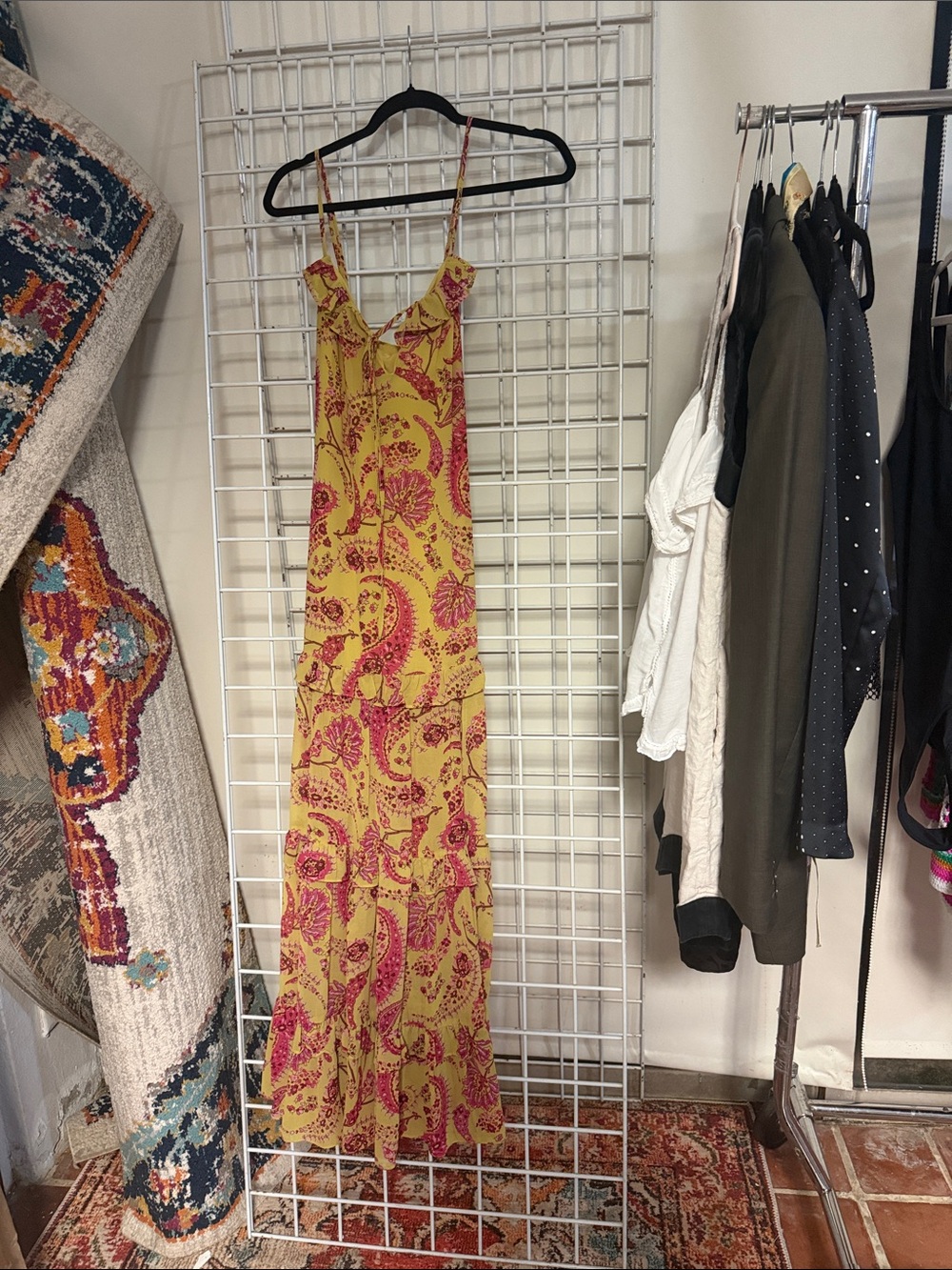 Geeen & Pink Paisley Maxi Dress - Lightweight Spaghetti Strap Size small